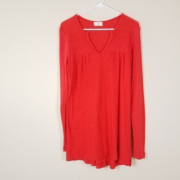 T.la Anthropologie Tangerine Waffle Knit Tip - Picture 1 of 7